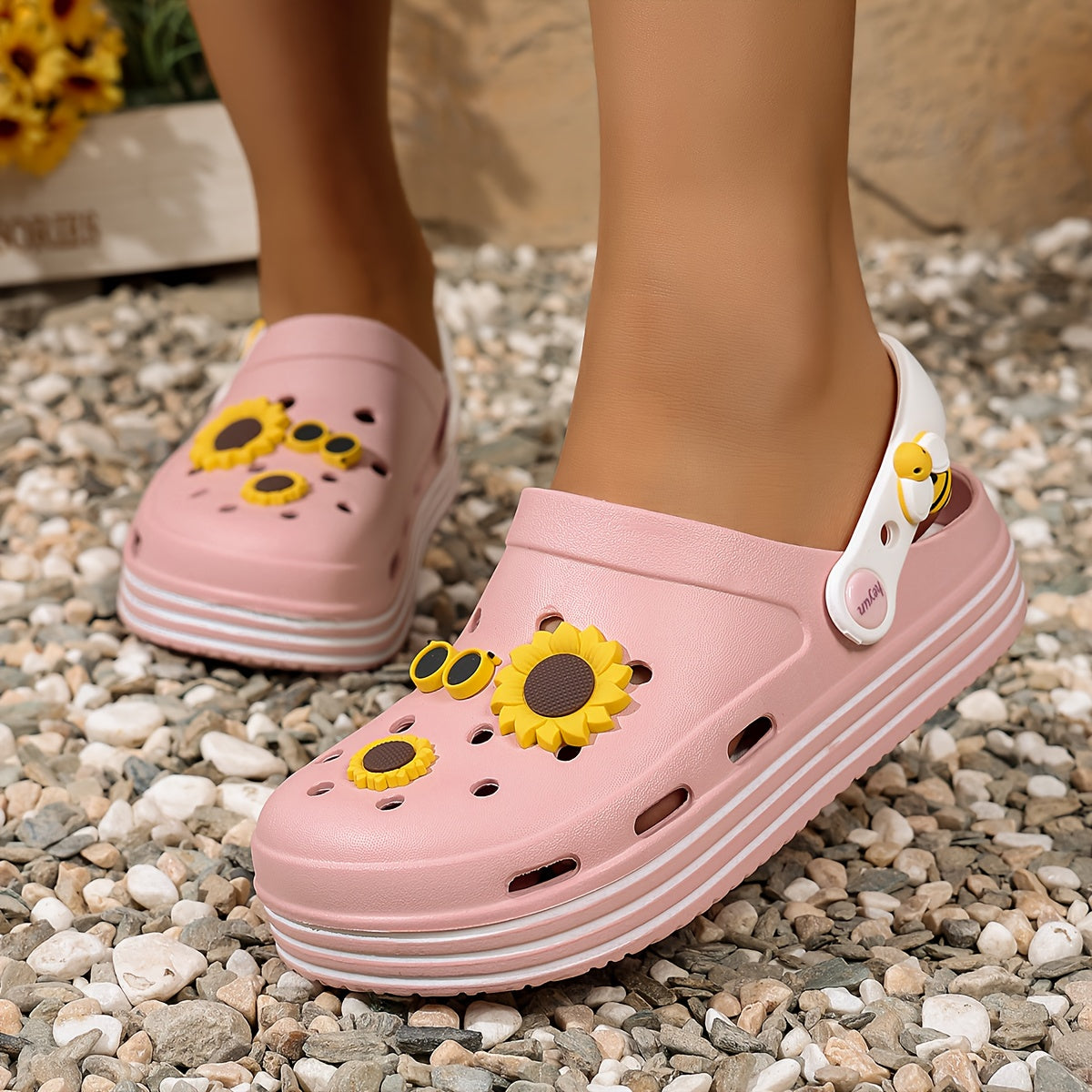 Women's Summer Thick-Soled Hole Shoes Breathable Casual Garden Sandals