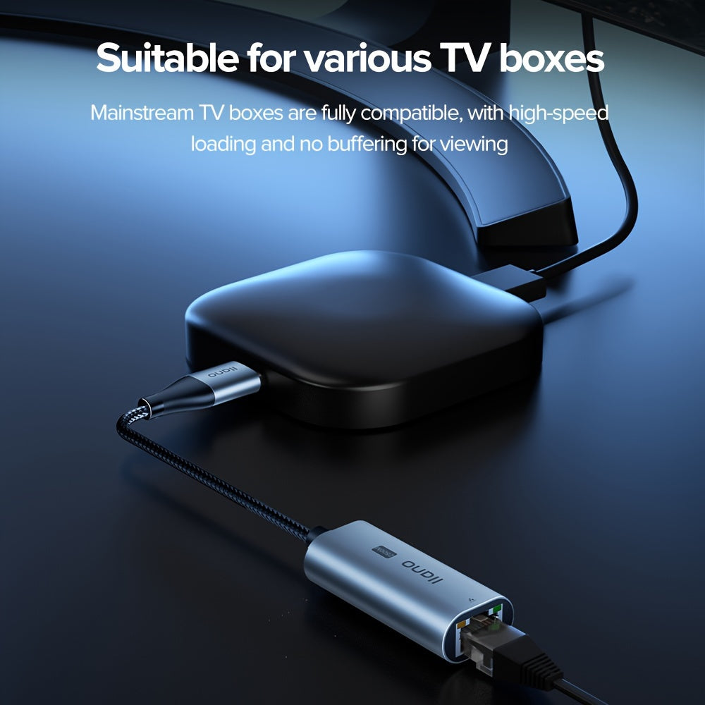 USB 3.1 to RJ45 Gigabit Ethernet Adapter for Gaming and Streaming Aluminum Alloy Network Converter