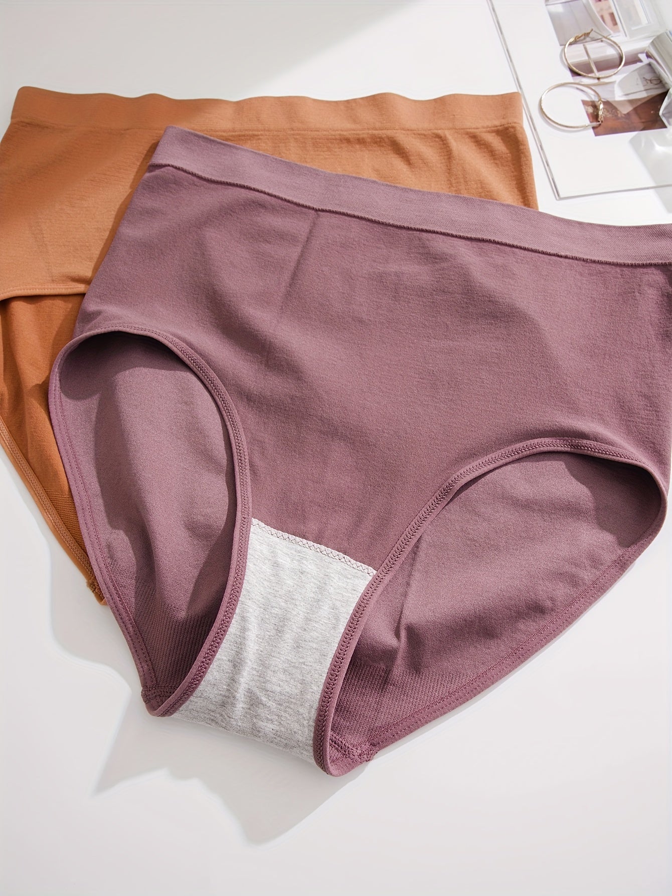 7-Pack Women's Seamless Plus Size Panties Soft Breathable Elastic Waistband