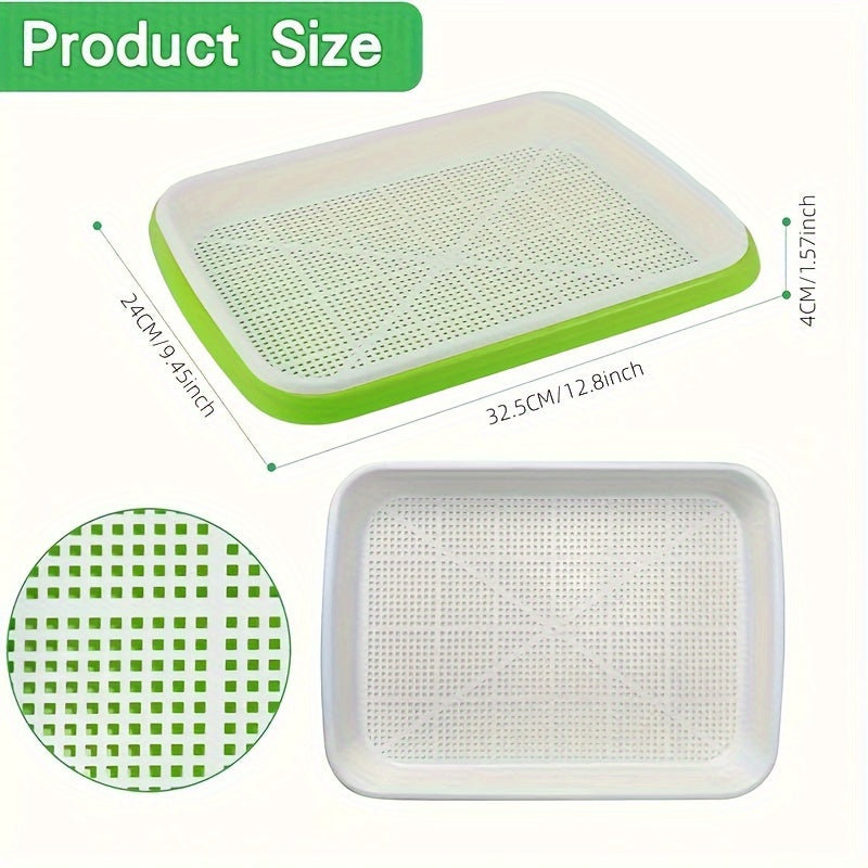 Large Capacity Microgreens Seed Sprouting Trays Soil-Free Plastic Indoor Outdoor