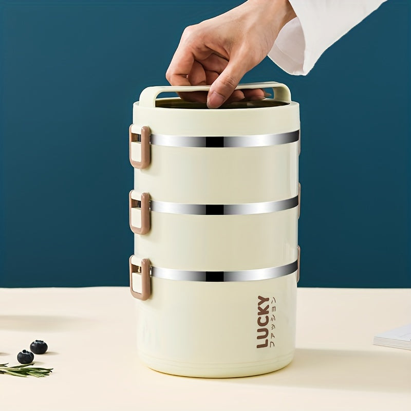 Juego de fiambrera de acero inoxidable con bolsa isotérmica y cubiertos para escuela camping