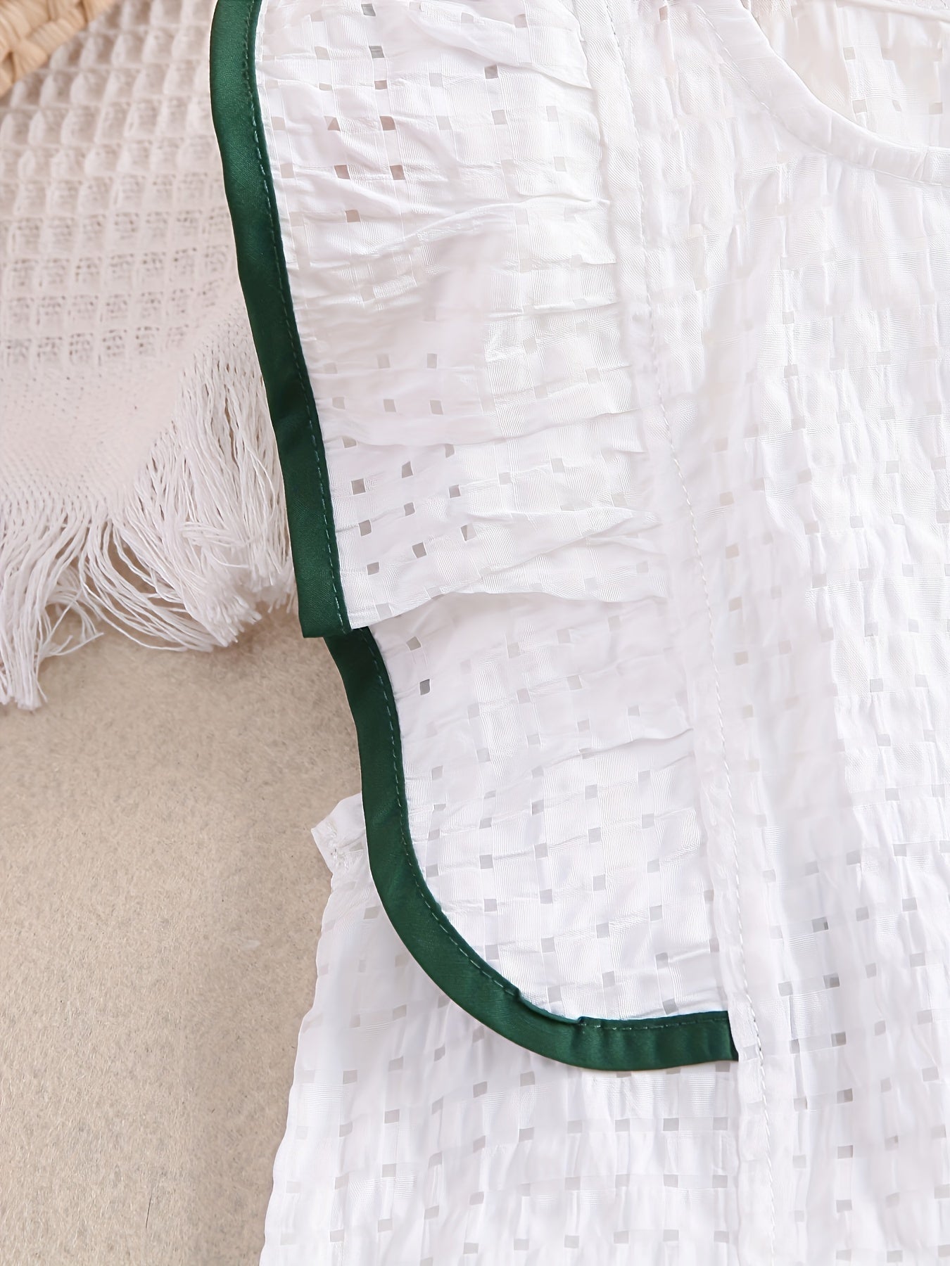 Girls' 2-Piece Cotton Outfit with Flounce Sleeve Top and Solid Shorts for Summer