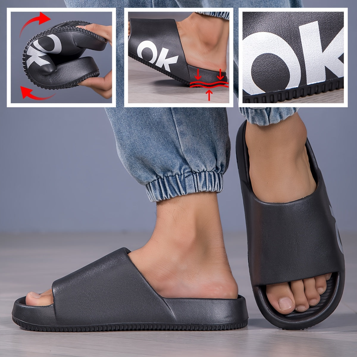 Unisex Soft Cotton Slippers Casual Indoor Outdoor Flip Flops for Summer