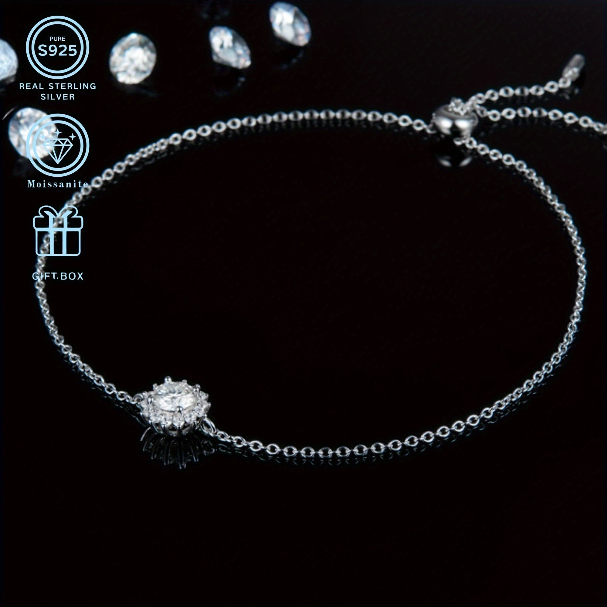 Sunflower Moissanite Jewelry Set in Silver Plating with 1CT Pendant and 0.5CT Earrings for Women