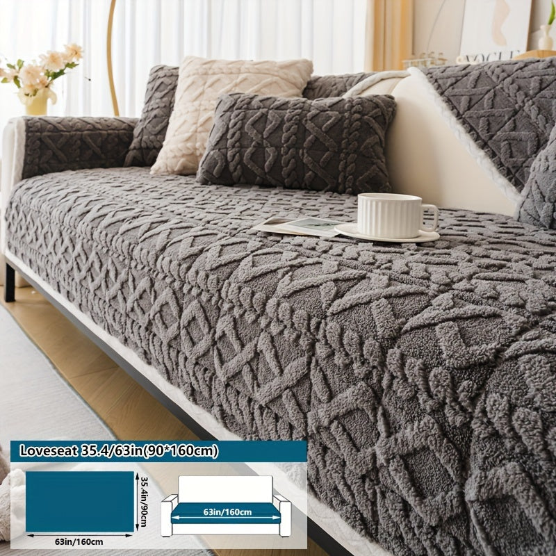 Плюшевый мягкий диванный подушечка для 1-4 местных диванов, нескользящая, моющаяся в машине, дружелюбная к питомцам