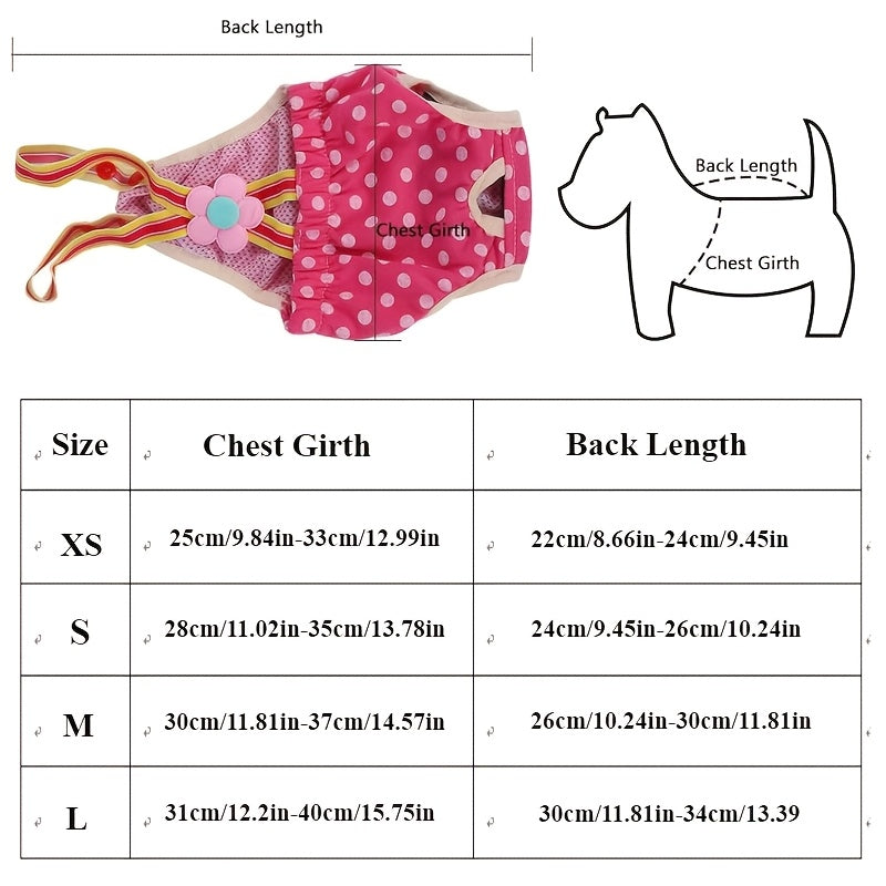 Washable Dog Diaper for Small to Medium Breeds Polyester Adjustable Strap Indoor Use