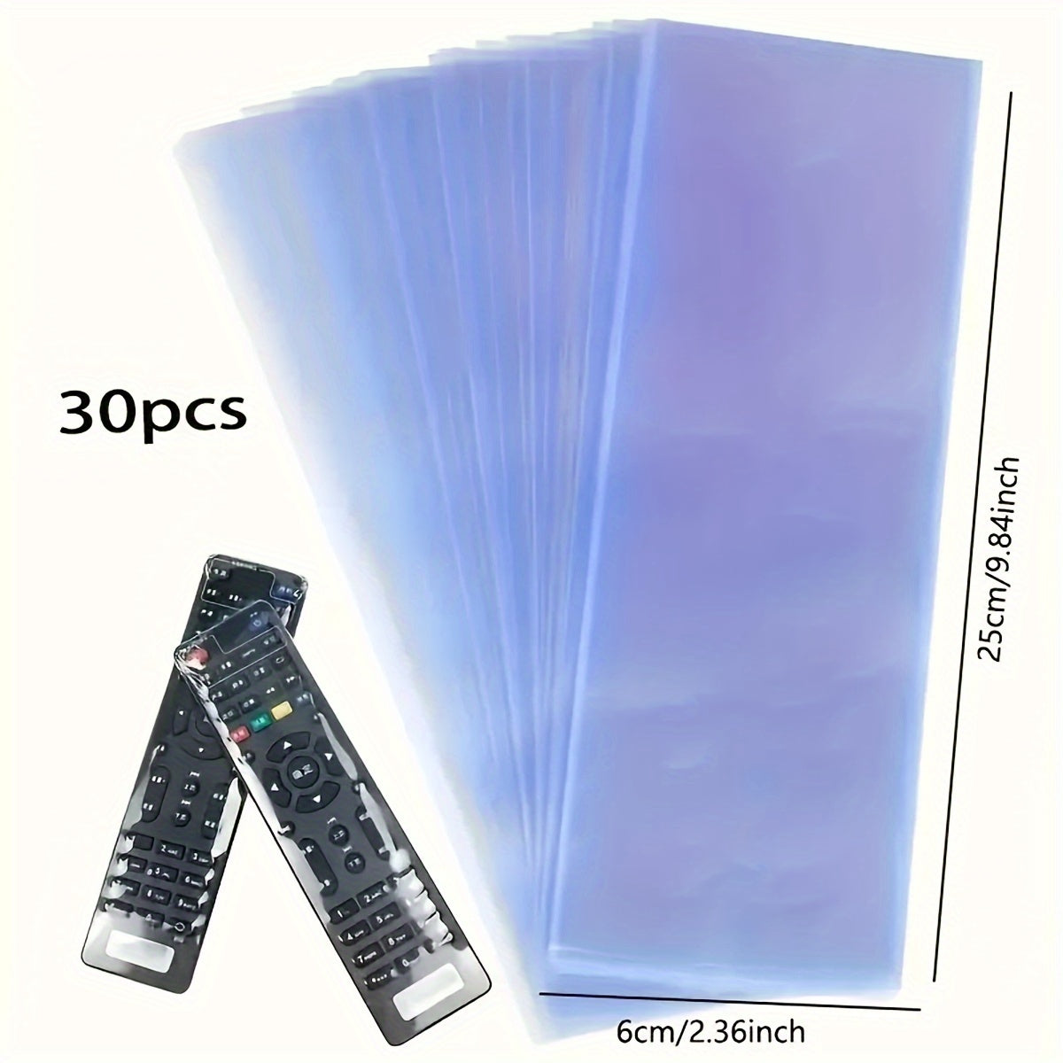 30/60 Pieces Transparent PVC Shrink Protection Film for Remote Controls Jewelry Collectibles