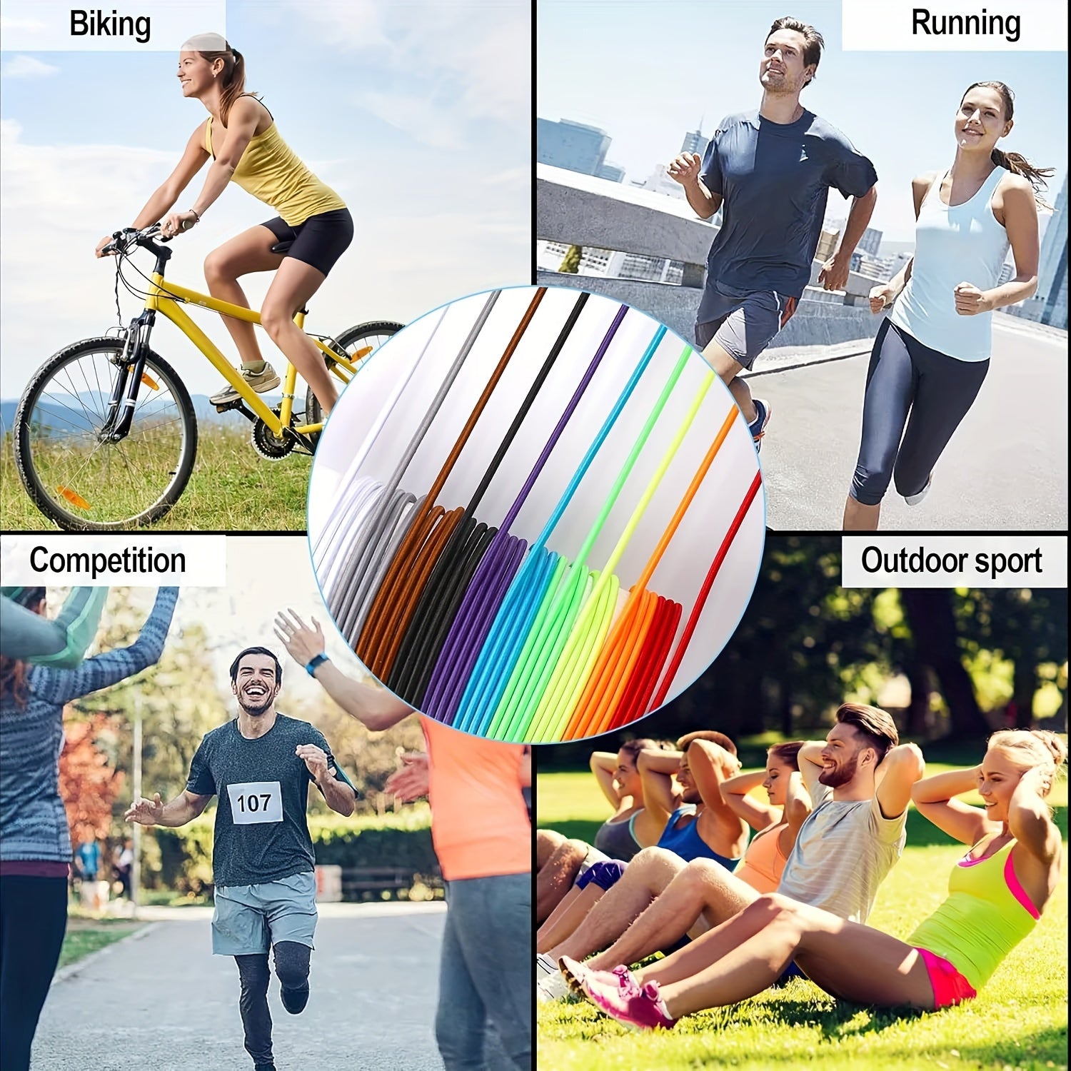 Unisex Elastic Colorful Shoelaces Durable Comfortable Adjustable