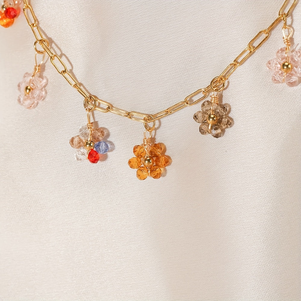 Набор из 20 ярких страз и искусственных жемчужных цветочных подвесок из нержавеющей стали для создания ручных ожерелий и браслетов