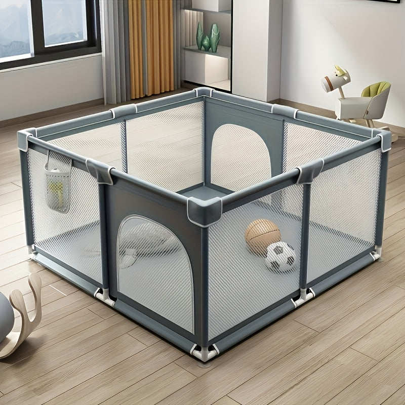 Puerta de seguridad para bebé en interior con puerta y bolsa de almacenamiento para bebés y niños pequeños