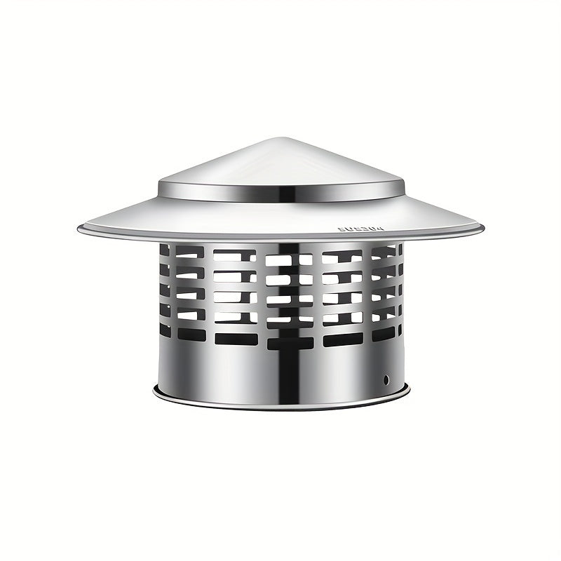 Stainless Steel Chimney Cap 20.32cm Round Vent Pipe Rain Cover Mesh Screen