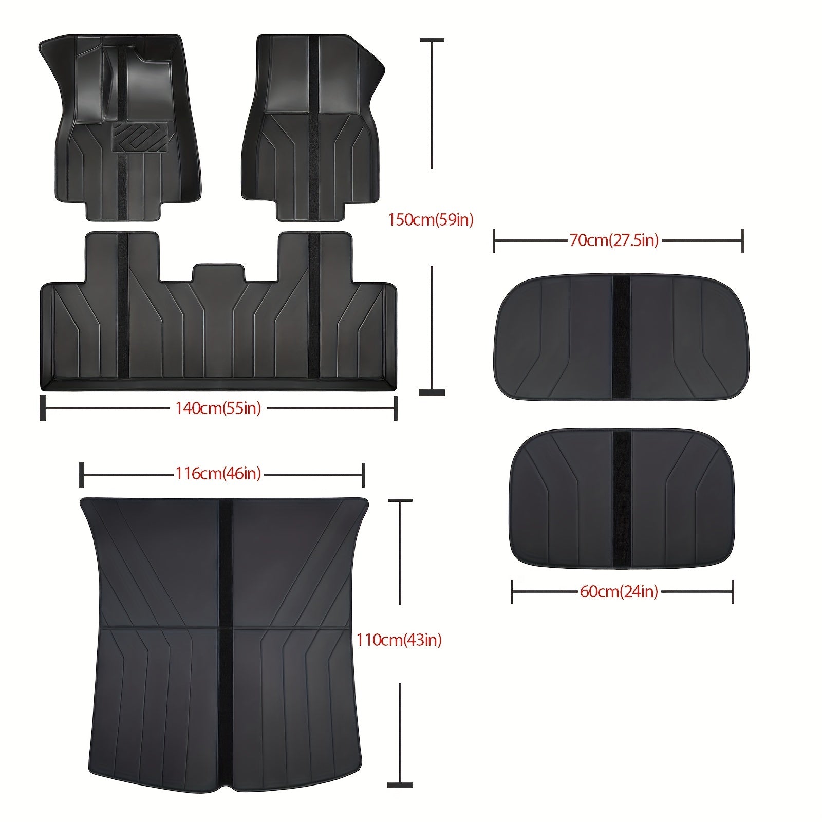 Car Floor Mats For Tesla Model Y 2021-2023 3/6 Pieces Interior Accessories