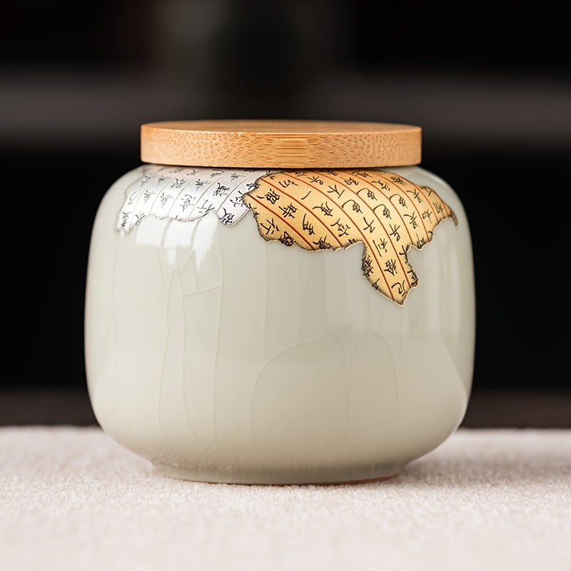 Ceramic Tea Storage Container for Loose Leaf Tea and Coffee Beans Kitchen Organizer
