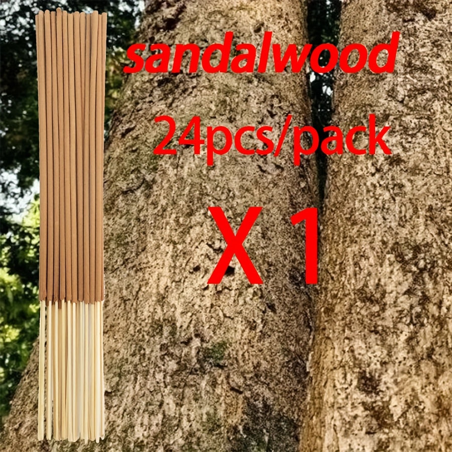 24-Pack Handmade Bamboo Incense Sticks 22cm with 7 Aromatic Scents for Home Use