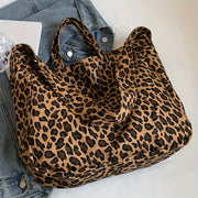 Ayollar uchun Leopard Print Tote Bag – Zamonaviy, Katta sig'imli, Ko'p funksiyali, Zipper yopilishi
