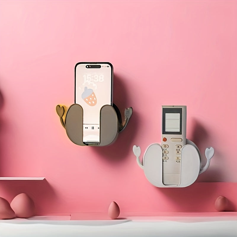 Wall-Mounted Bedside Charging Bracket with Storage for Phones and Remote