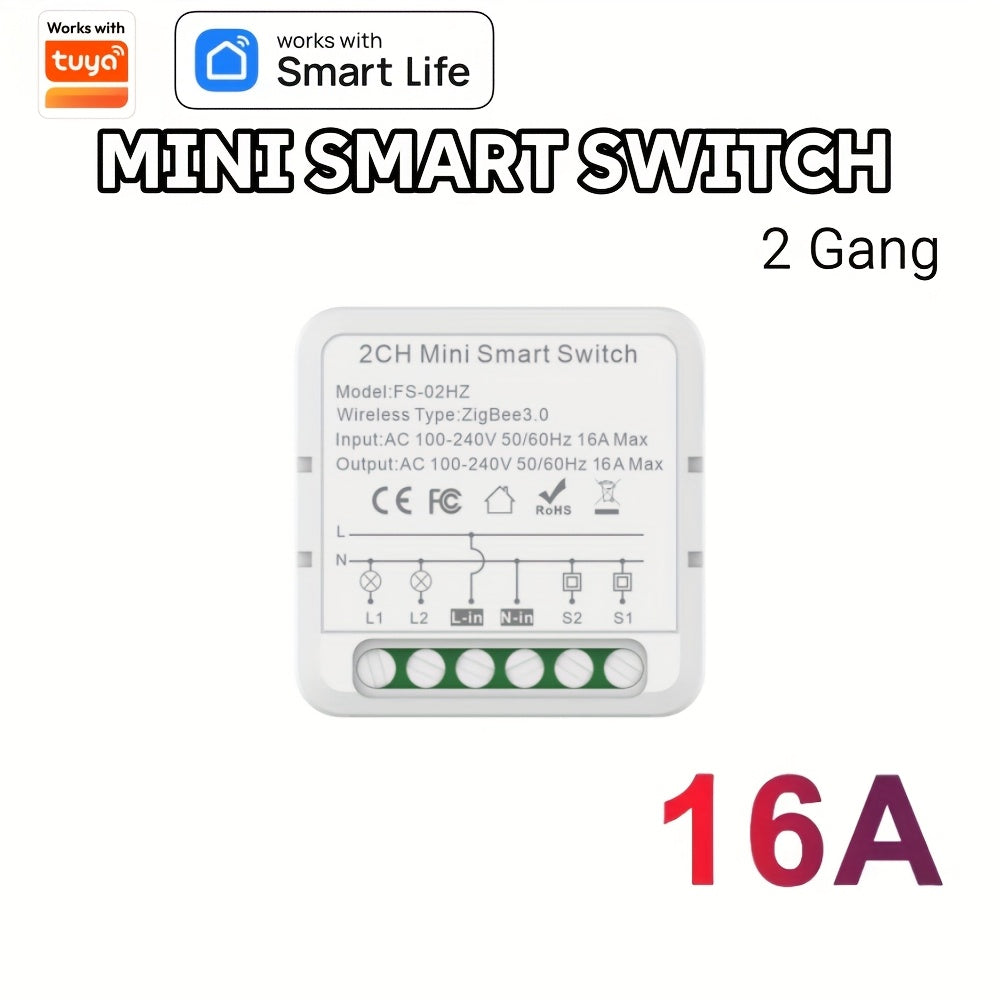 WiFi Mini Smart Switch 1/2/3/4 Gang Voice App Control Timer No Hub Required