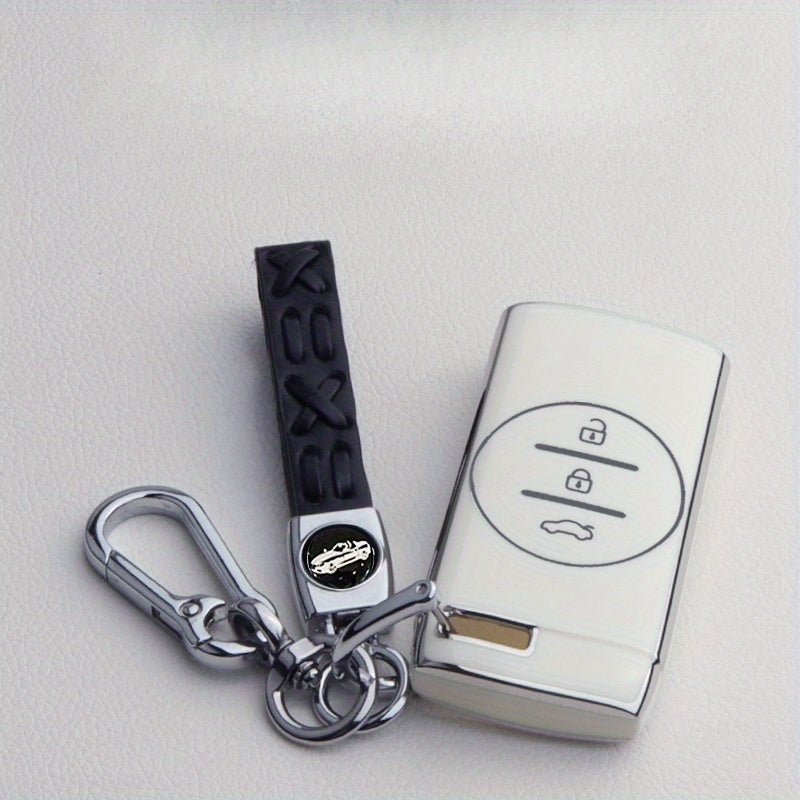 Universal TPU Car Key Fob Case Wear-Resistant Anti-Fall Cover with Keychain