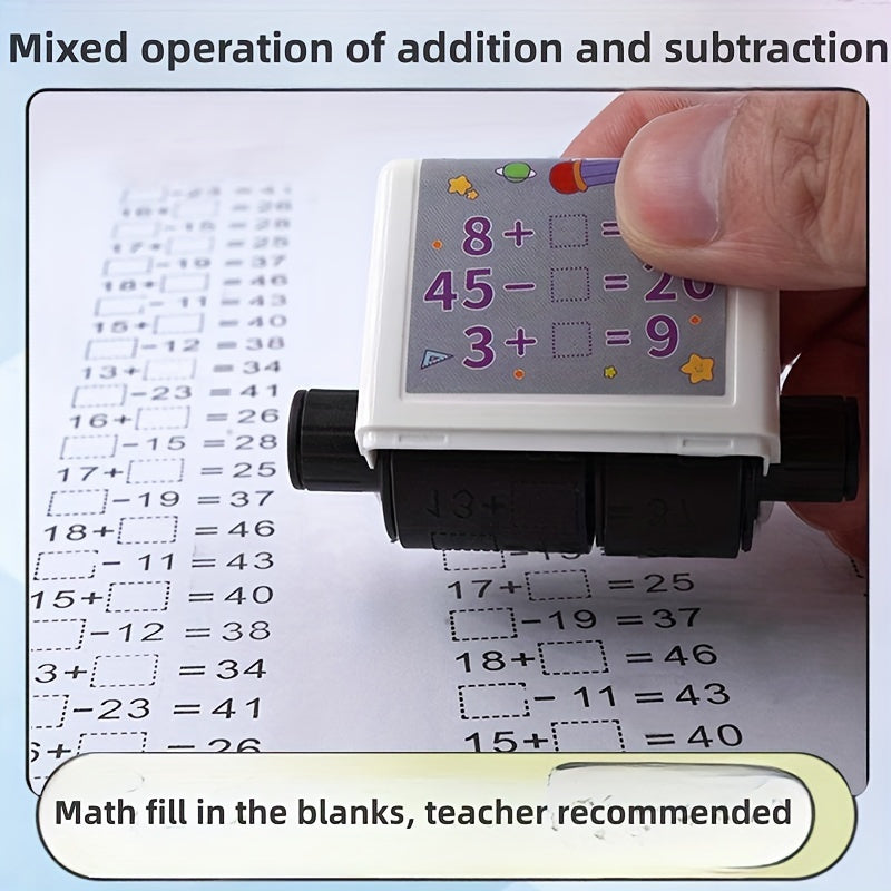 Bolalar, o'qituvchilar va ota-onalar uchun matematik muhrlar to'plami - qayta ishlatiladigan va qizil/ko'k dizaynda ixcham.
