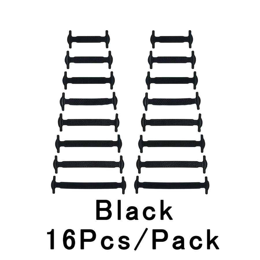 Unisex Silicone No-Tie Shoelaces Set Elastic Quick-Lace for Sneakers