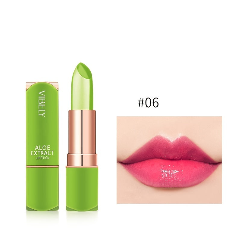 Bálsamo labial de aloe vera para mujer con beneficios de cambio de color y hidratación