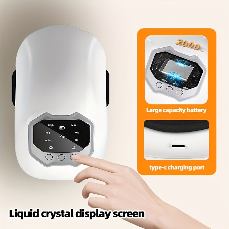 Heated Knee Shoulder Massager Set USB Rechargeable Vibration with LED Display