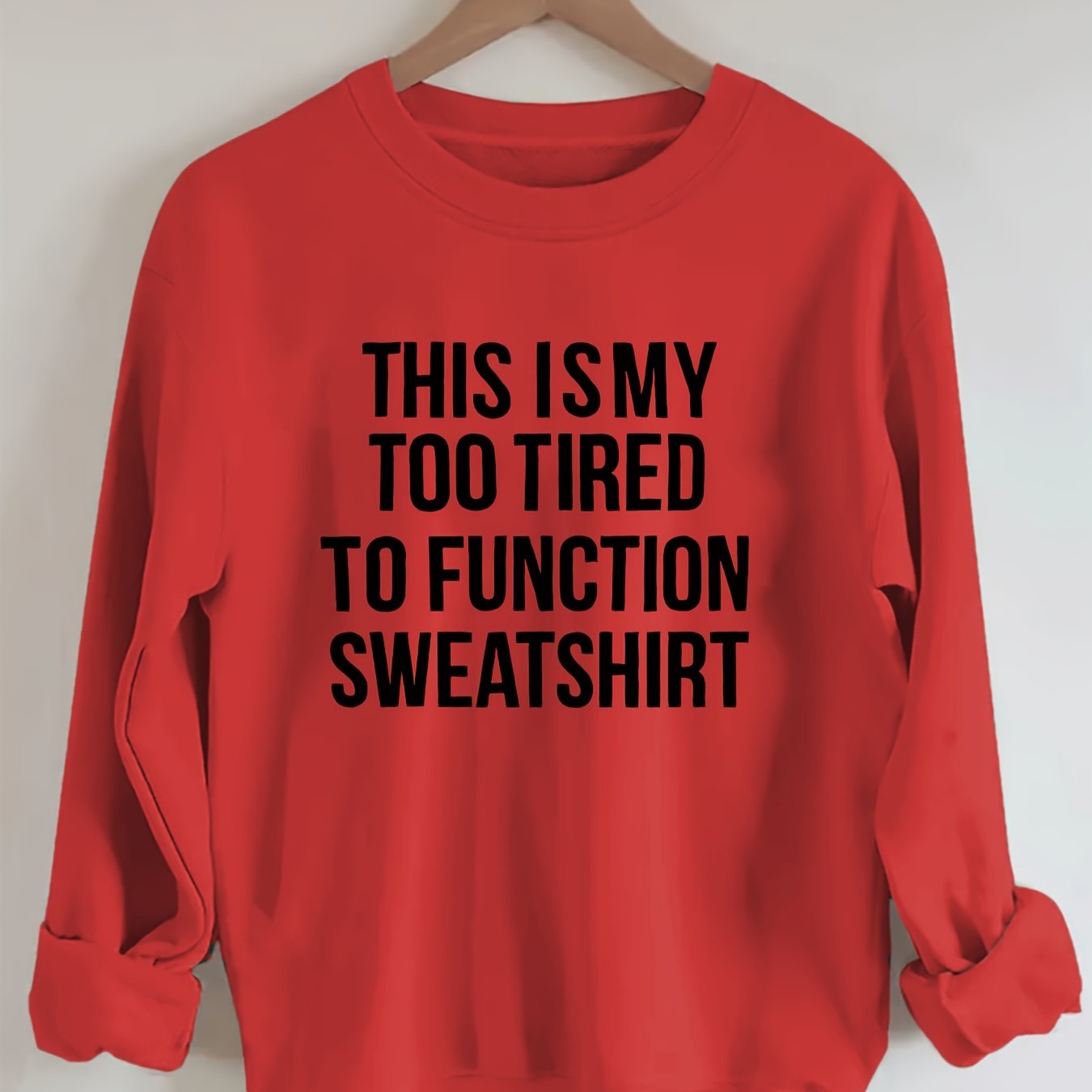 Sudadera de manga larga casual de talla grande con cuello redondo para mujer