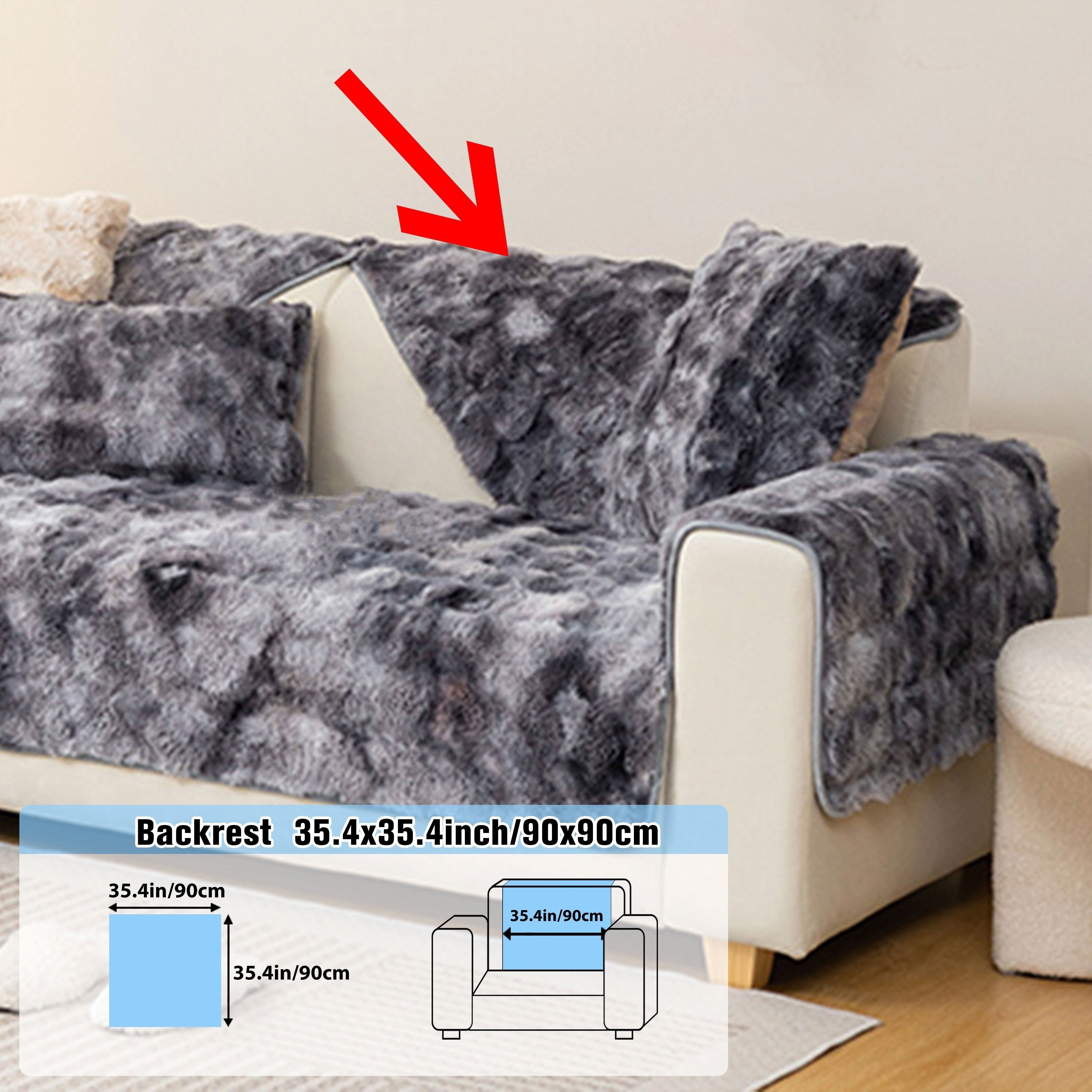 Плюшевое покрытие для дивана на зиму подходит для спальни, гостиной, офиса, домашнего декора