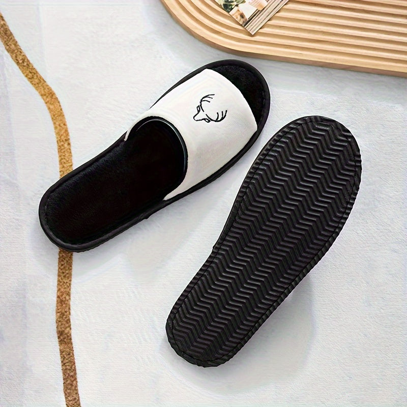 Women's Plush Non-Slip Disposable Indoor Slippers for Hotel Travel Winter