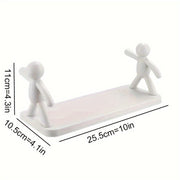 Estante de pared de plástico duradero con diseño humanoide, sin taladro, para baño, sala de estar, dormitorio y balcón, soporta 2kg