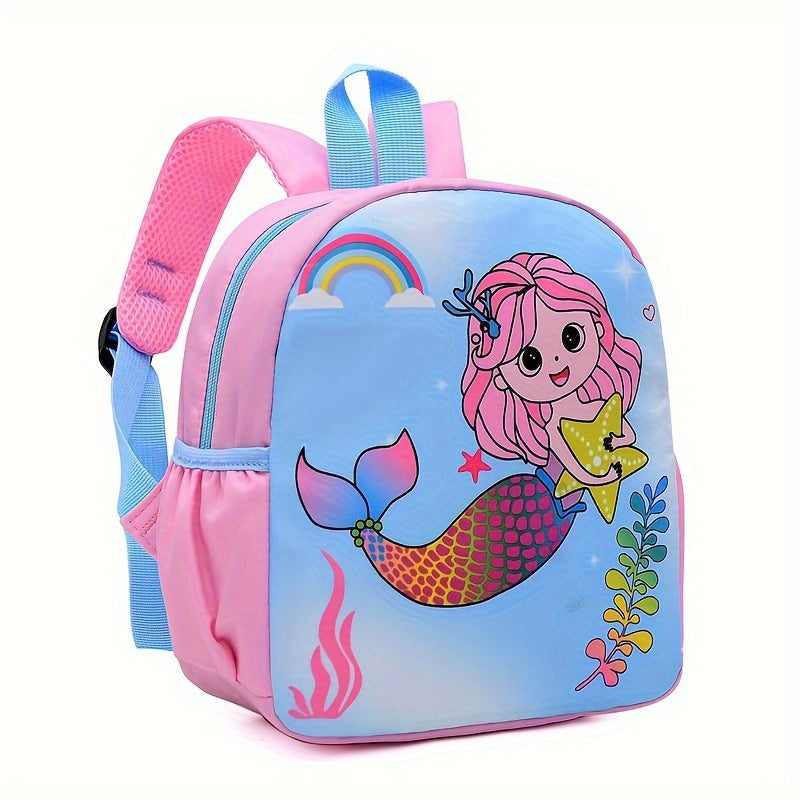 Mochila infantil de dinosaurio, a prueba de agua, de nylon, con correas ajustables, lavable a máquina, con detalles en azul y amarillo