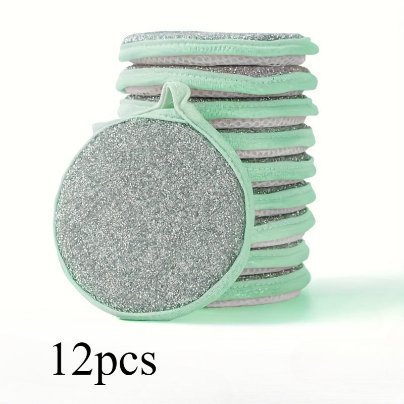 Pack of 12 Nylon Cleaning Sponges Square Dishcloths Non-Toxic Kitchen Brushes
