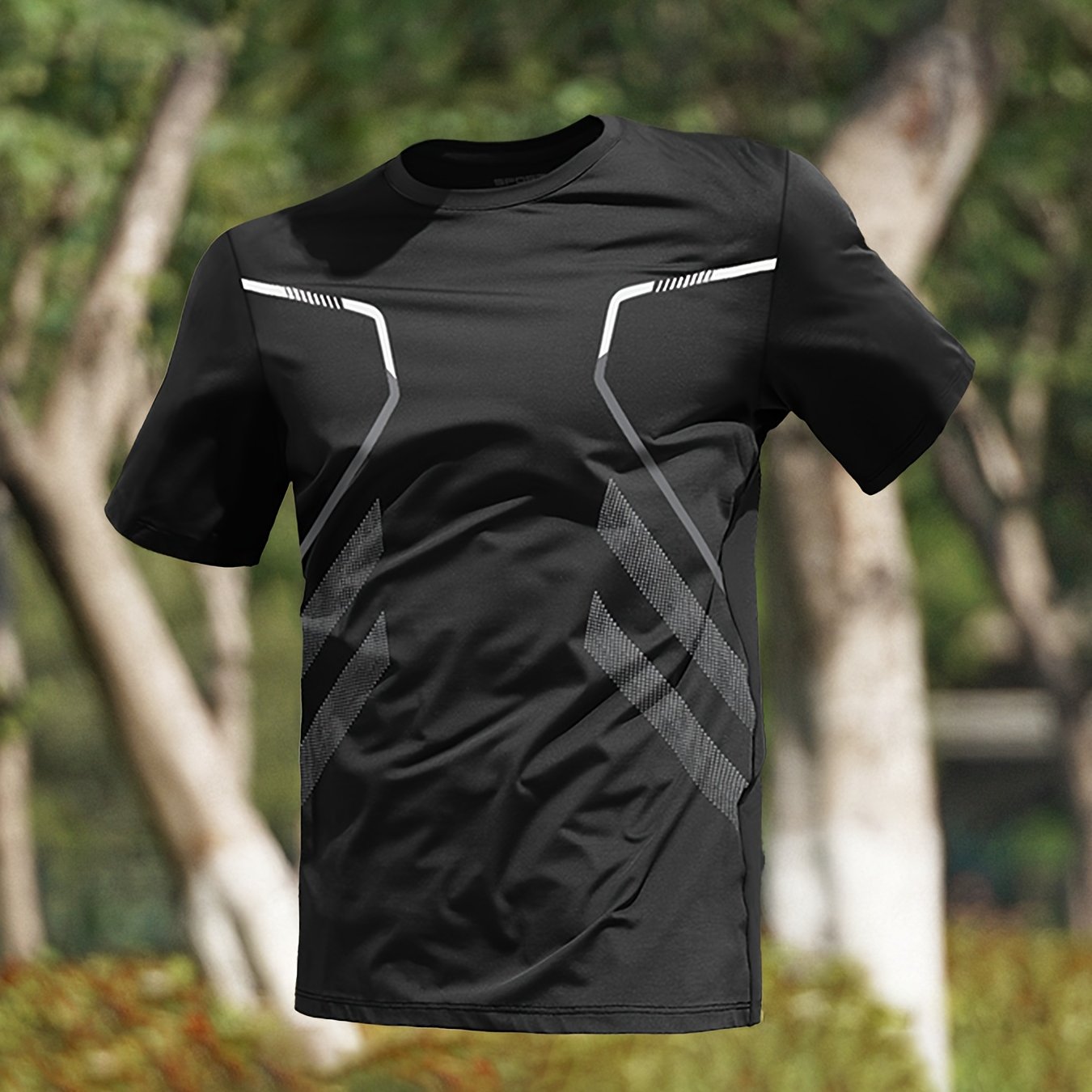 Men's Quick-Dry Breathable Polyester Sports T-Shirt for Running Fitness and Workout