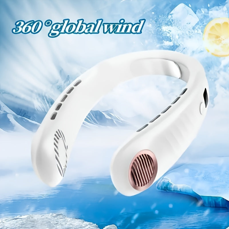 Mini USB Neck Fan 5-Speed Adjustable Rechargeable Lithium Battery Portable Wearable Cooling Fan for Travel Outdoor Sports