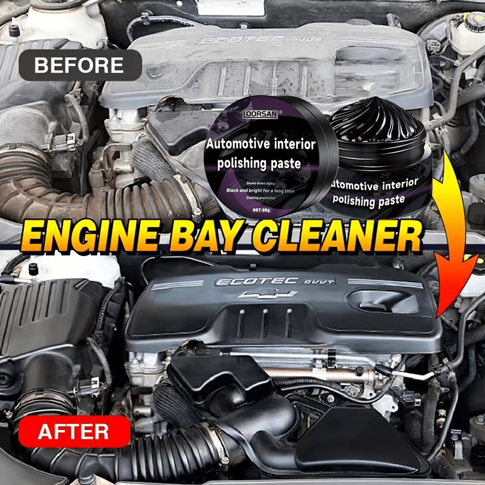 Multi-Purpose Car Engine Shine and Plastic Repair Paste Black Finish Protects Interior Exterior