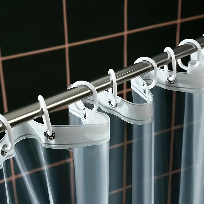 Shaffof dush pardasi, metall qistirma ko'zalar bilan, kuchli va bardoshli, pastki qismida 3 ta magnit bilan suv o'tkazmaydigan.