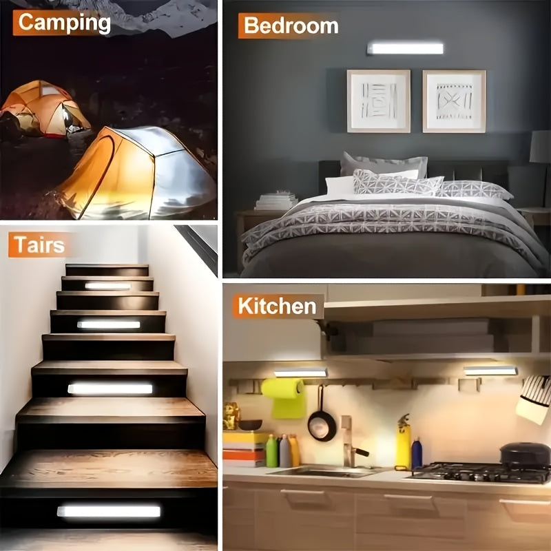 Rechargeable Motion Sensor Cabinet Light with Magnetic Wall Mount Push Button USB Powered