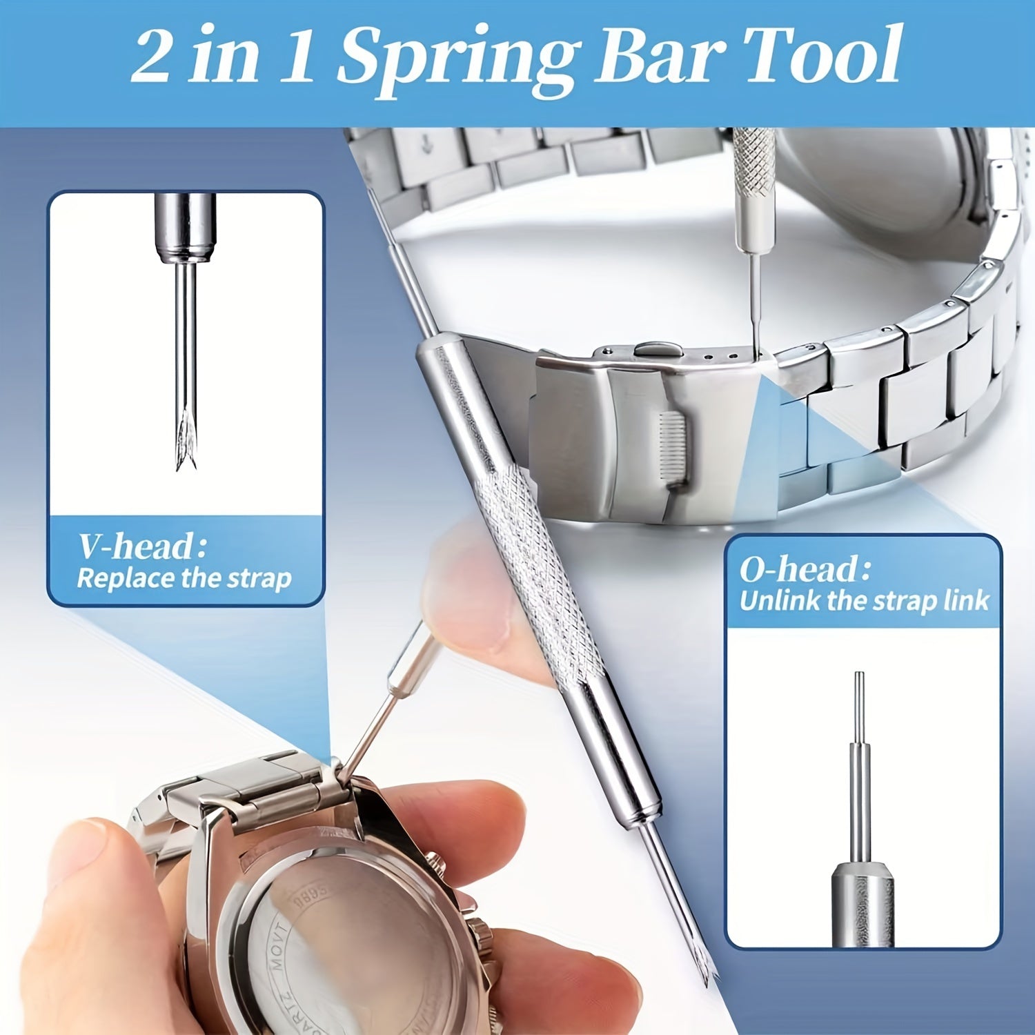 Watch Repair Tool Kit 26 Pieces with Case Opener Back Remover Spring Bar Tweezers