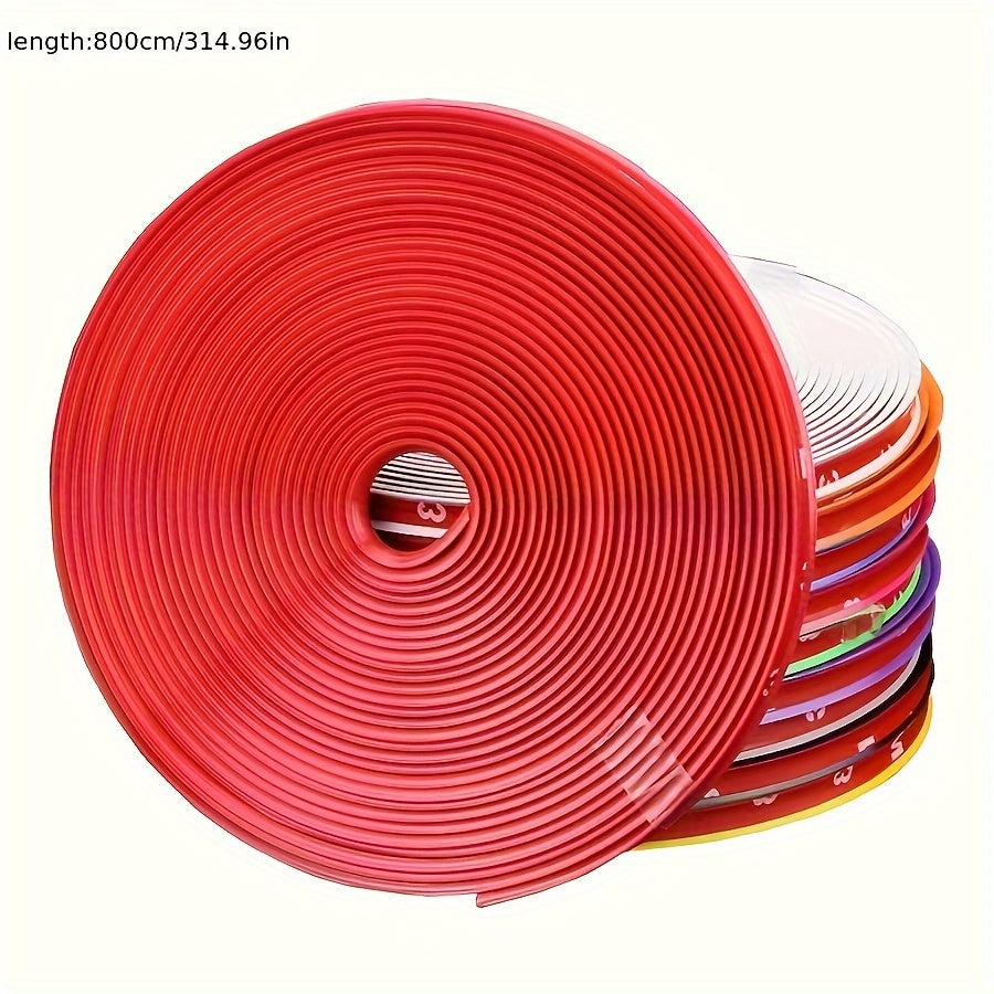 8 Meter Colorful Wheel Rims Protectors Car Tire Guard Line Rubber Molding