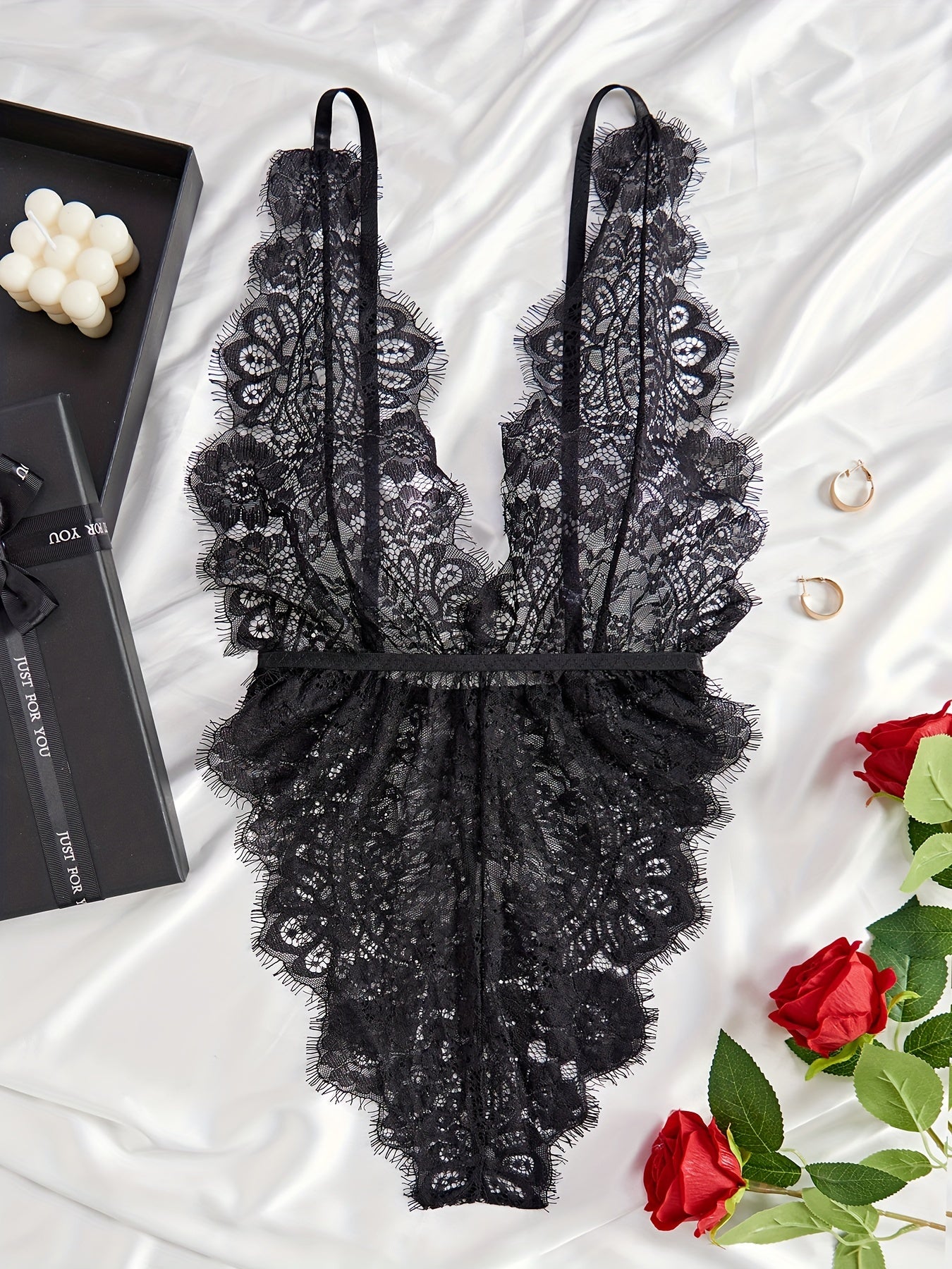 Women's Lace Teddy Bodysuit Sexy Lingerie for Nightwear and Intimate Wear