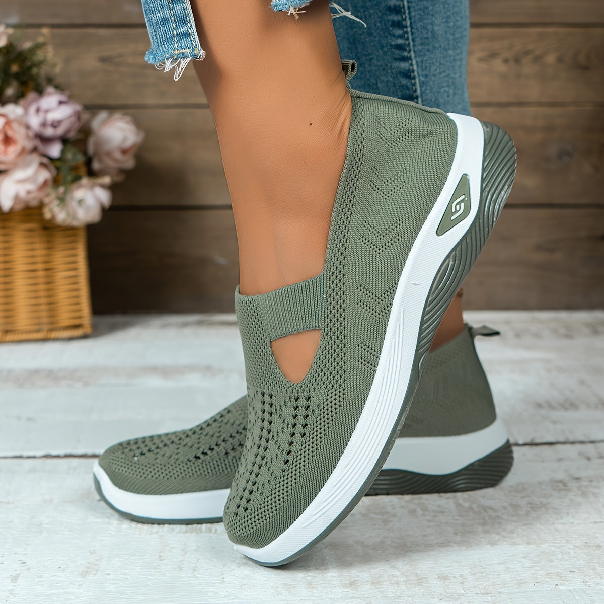 Women's Slip-On Sneakers Breathable Fabric Low Top All-Season Comfort
