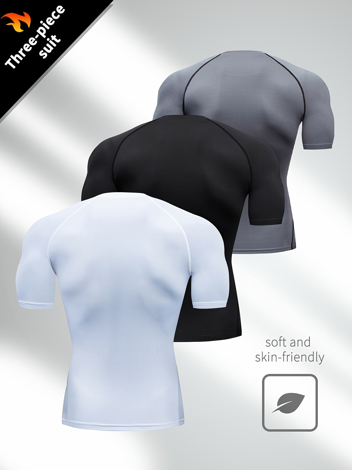 Men's Compression Shapewear Tops Short Sleeve Moisture-Wicking Fitness Workout Shirts