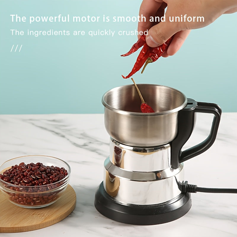 Electric Coffee and Grain Grinder 8-Blade Dry Spice Grinder with One-Button Start