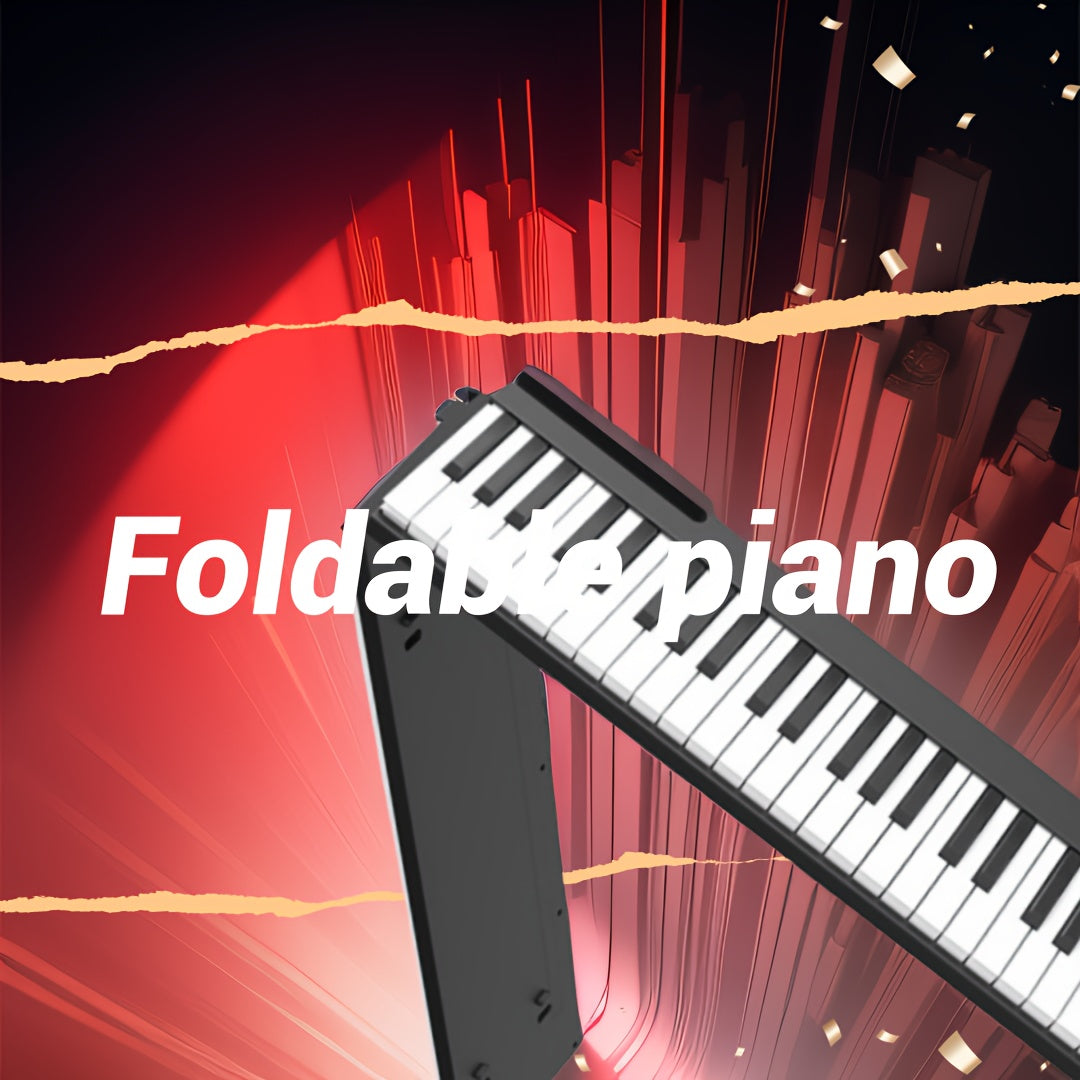 88-Key Portable Electronic Keyboard with Real Piano Sound, 128 Rhythms, Foldable Design, Carrying Case