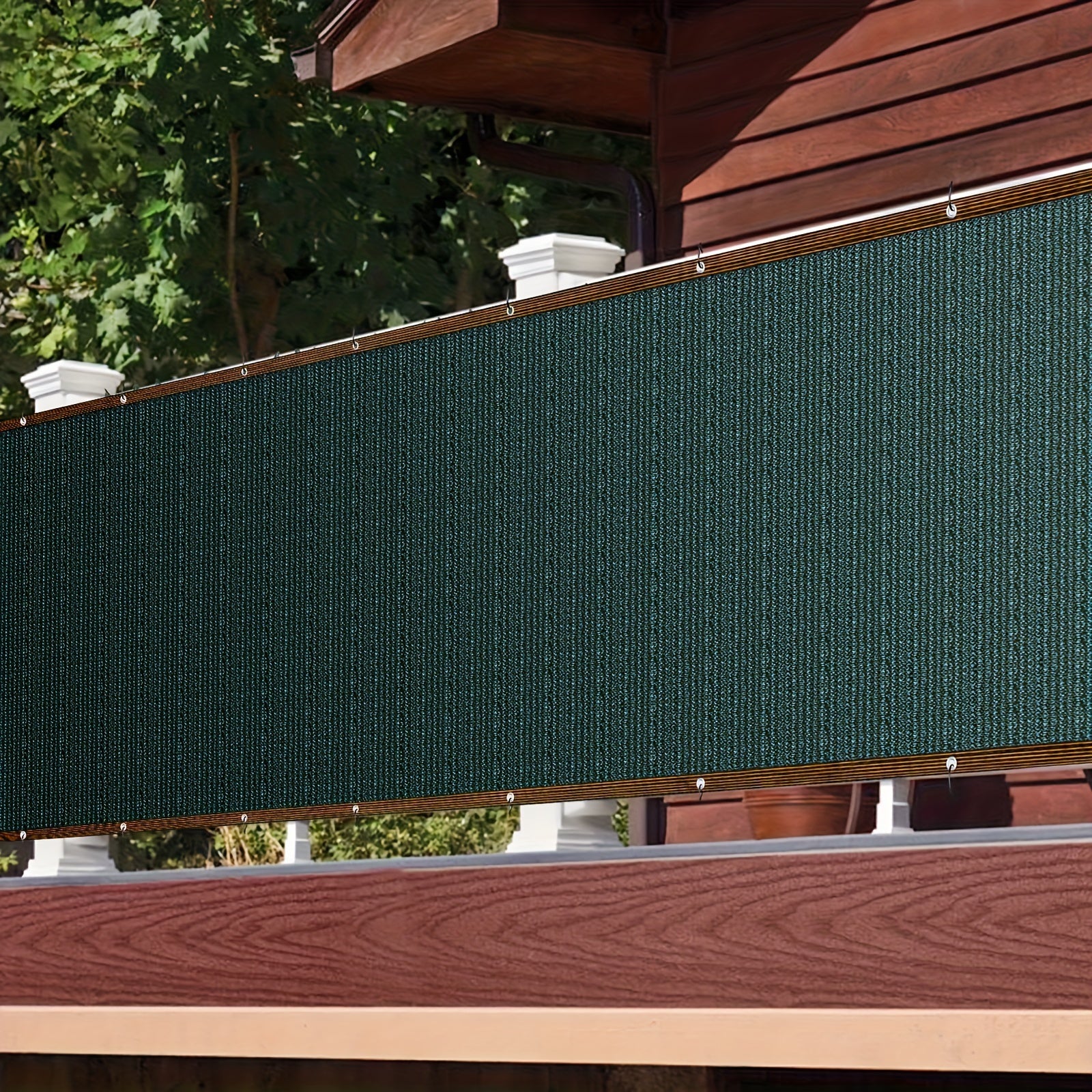 Green Balcony Privacy Screen Sun Shade Cloth with Grommets for Garden Patio and Greenhouse