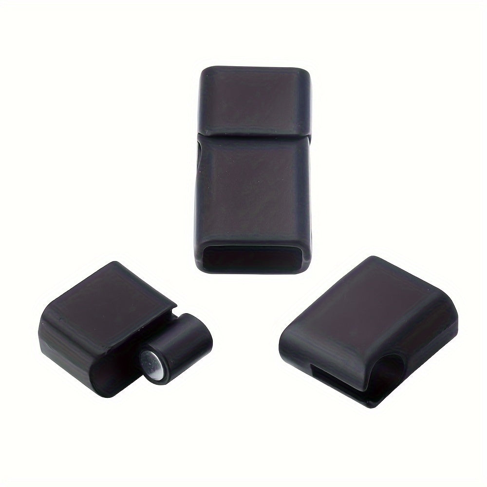 Magnetic Buckle Set 5 Pieces for Leather Rope Jewelry Findings Flat Rectangular Rounded Corners