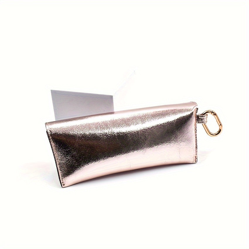 Golden Eyewear Case with Hook for Easy Access and Protection