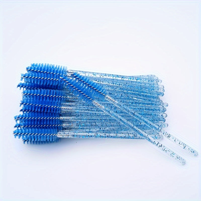 Набор из 10 многоцветных щеточек для ресниц и бровей с щеточками-спулли для макияжа