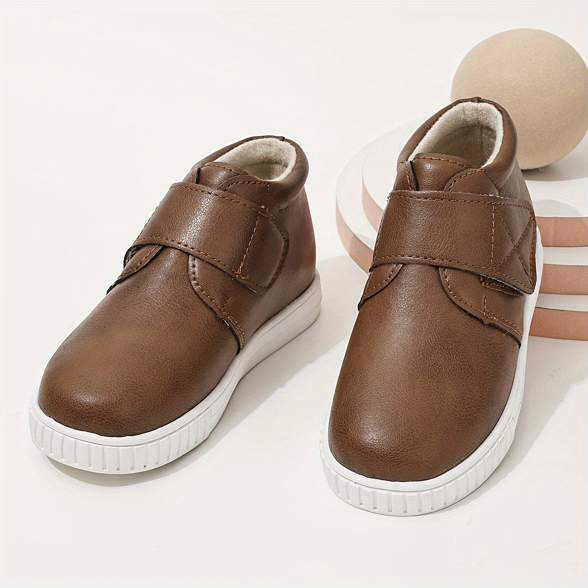 Boys' Casual Solid Color Boots for Fall and Winter Durable Non-Slip Mid Top