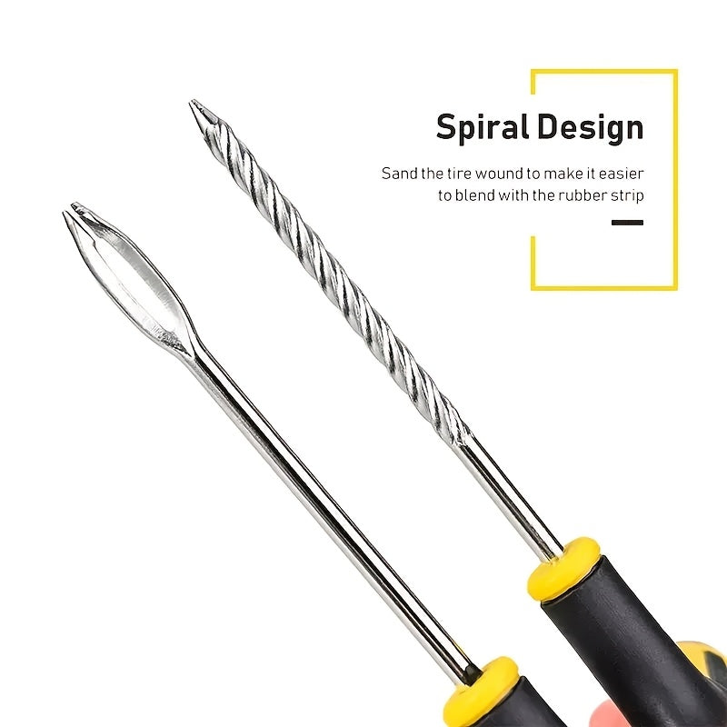 Car Tire Repair Kit for Cars and Motorcycles with Durable Metal Tools